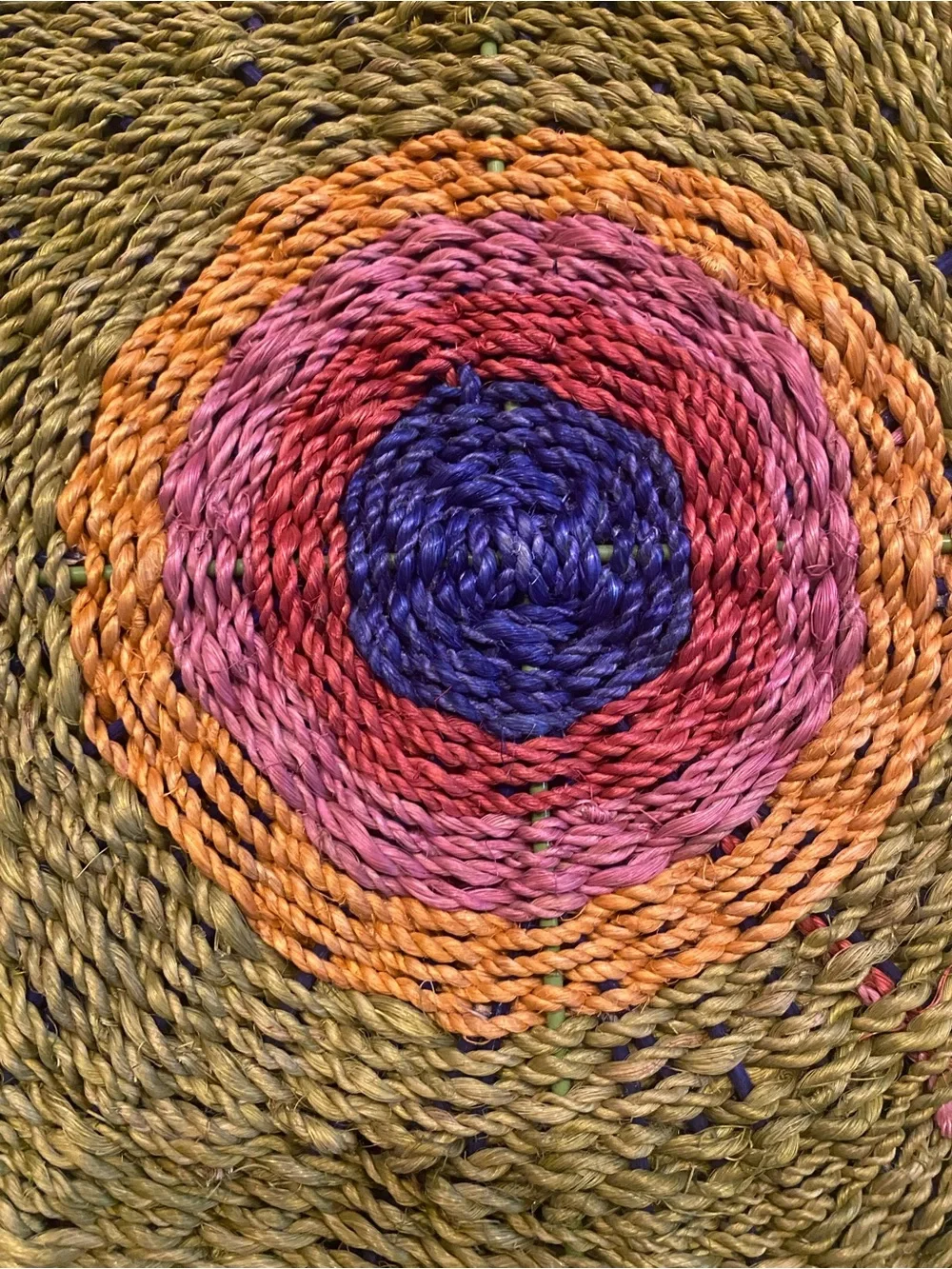 Flower Shaped Woven Basket Bowl Multicolor Rainbow Rope Decorative Storage Tray